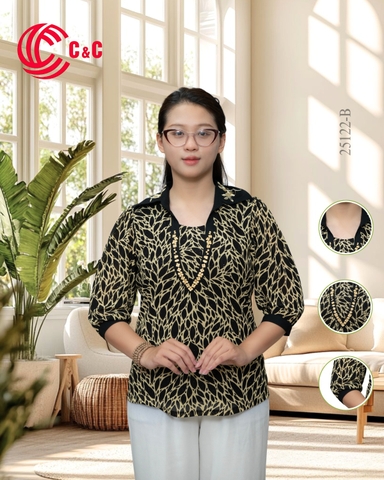 25122 - In Họa Tiết Thêu Ánh Kim Thanh Lịch Tinh Tế