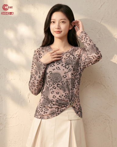 26062 - Áo Kiểu Tay Dài Phong Cách Modern Feminine