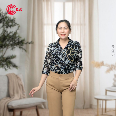 23261 - Họa Tiết Lá Cách Điệu Đính Đá 3 Màu