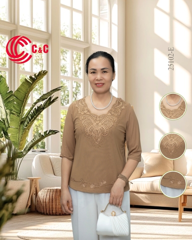 25102 - Cổ Đắp Ren Thêu Phong Cách Hoa Văn Cổ Điển