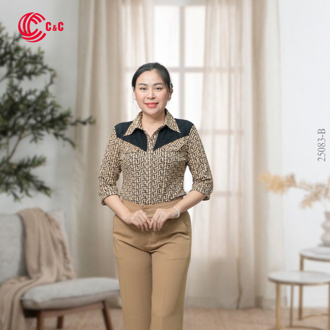 23083 - Họa Tiết Mê Cung Hình Học Trừu Tượng 4 Màu