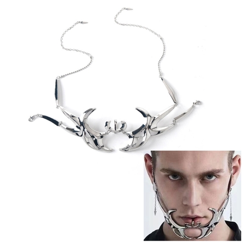 BDSM Mặt nạ cằm Cyberpunk inox bạo dâm chính hãng