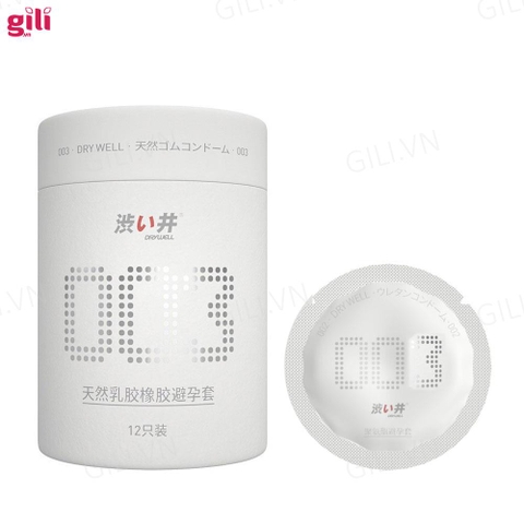 Bao cao su siêu mỏng DryWell Ultra Thin Pro 003 12 chiếc chính hãng