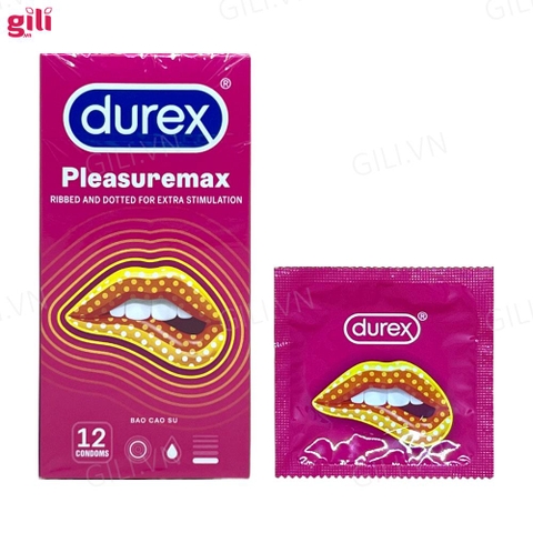 Bao cao su Durex Pleasuremax hộp 12 chiếc tăng khoái cảm chính hãng