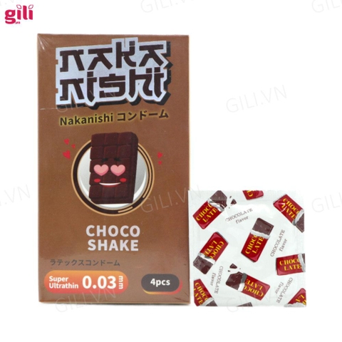 Bao cao su siêu mỏng Nakanishi Chocolate hộp 4 chiếc chính hãng