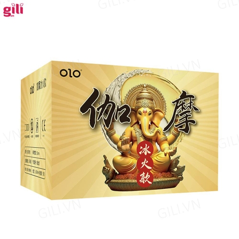 Bao cao su Olo Gama Voi Vàng Gân Bi hộp 10 chiếc chính hãng