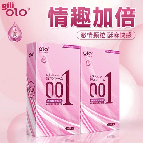 Bao cao su Olo Superior Hồng Nhám hộp 10 chiếc siêu mỏng chính hãng