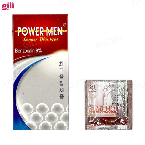 Bao cao su Powermen Ngọc Trai hộp 12 chiếc kéo dài thời gian chính hãng