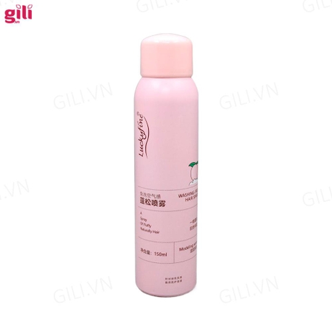 Dầu gội khô Luckyfine Washing Free Hair Spray Hồng 150ml chính hãng