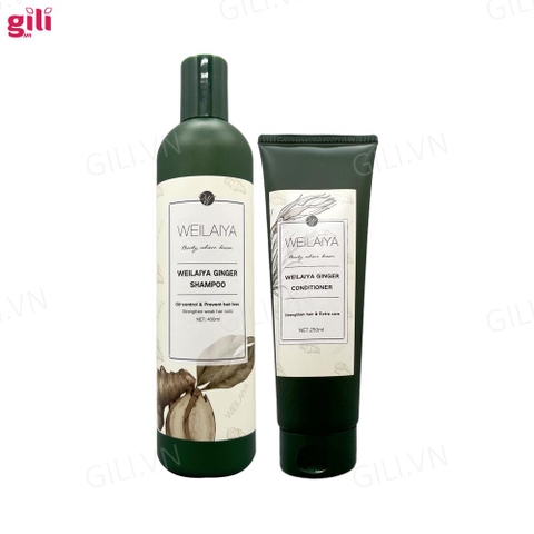 Bộ gội xả Gừng Trắng Weilaiya Ginger 400ml + 250ml chính hãng