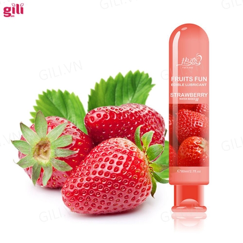 Gel bôi trơn Fruits Fun Strawberry chai 80ml chính hãng