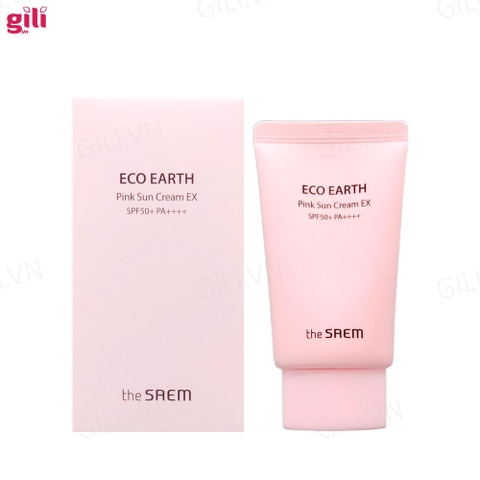 Kem chống nắng The Saem Eco Earth Pink Sun Cream Ex 50ml chính hãng