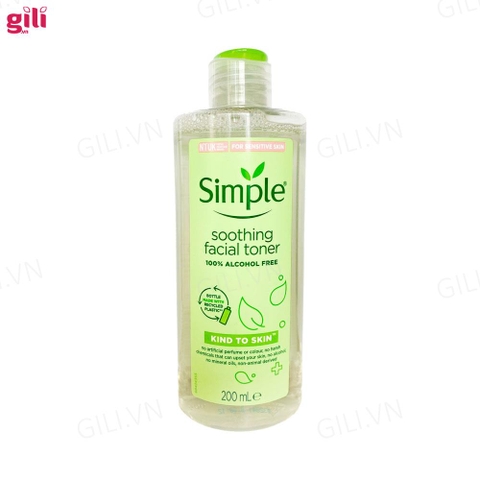 Nước hoa hồng Simple Soothing Facial chai 200ml chính hãng