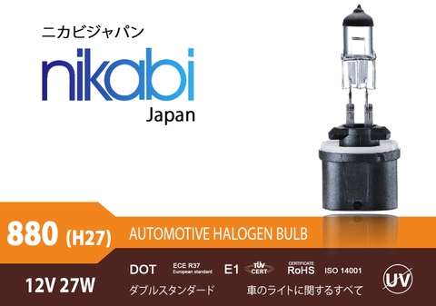 Bóng đèn Halogen 880 12V 27W (H27 chân thẳng) NIKABI