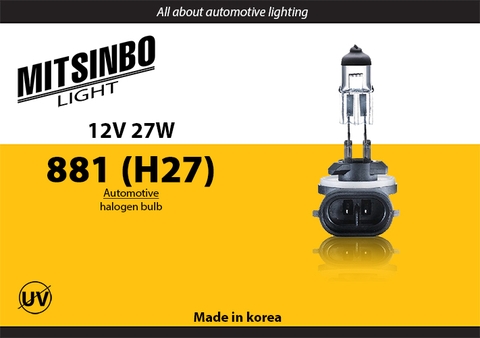 Bóng đèn Halogen 881 12V 27W(H27 chân cong) MITSINBO