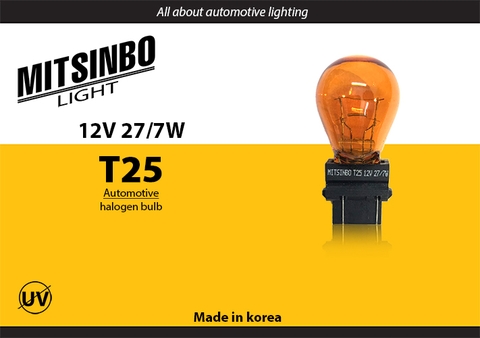 Bóng đèn T25 12V 27/7W Vàng MITSINBO
