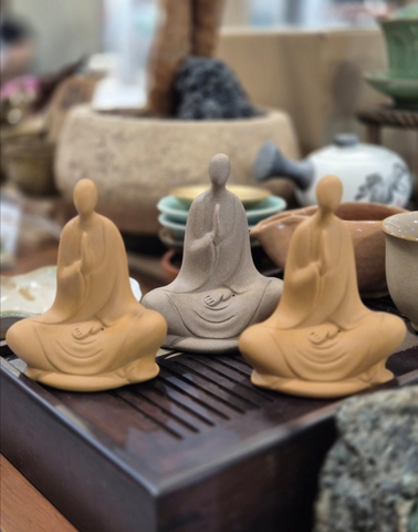 Tượng decor bàn Trà Thiền Ý Vô Tướng (đất tử sa)
