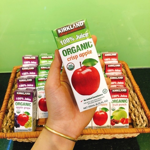 Nước ép trái cây hữu cơ Kirkland 200ml (3 vị) hoặc thùng 40 hộp