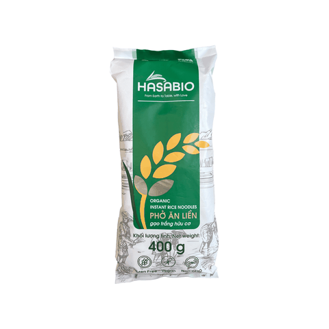 Phở ăn liền gạo trắng hữu cơ HASABIO 400g