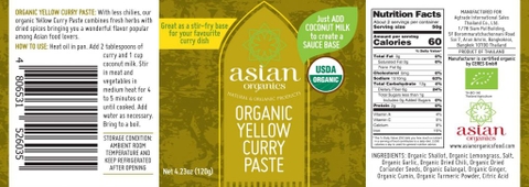 Sốt cà ri vàng hữu cơ Asian Organics (120g)