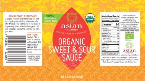 Tương ớt chua ngọt không cay hữu cơ Asian Organics (280ml)