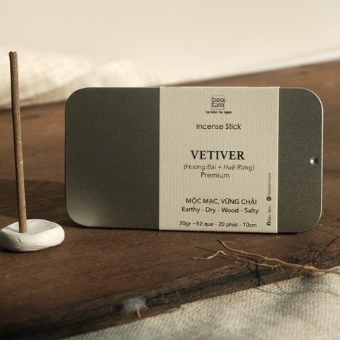 Nhang Que Thủ Công Không Tăm Vetiver  – Vetiver Handcraft Incense Sticks - Bèo Tấm
