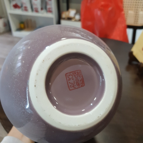 Bình cắm hoa vẽ Hạc - Gốm Kutani có triện