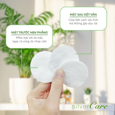 Bông tẩy trang hữu cơ tròn Silvercare 80 miếng - Sản xuất tại: Tây Ban Nha