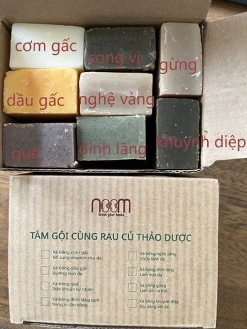 Xà bông vị rau củ  Noom - bánh 50gr (hộp 8 bánh hoặc bánh lẻ)