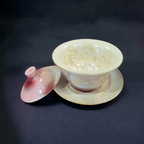 Bộ chén khải & tống uống trà - Sứ Cảnh Đức nung củi