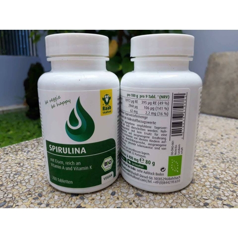 Viên tảo Spirulina hữu cơ Raab 200v