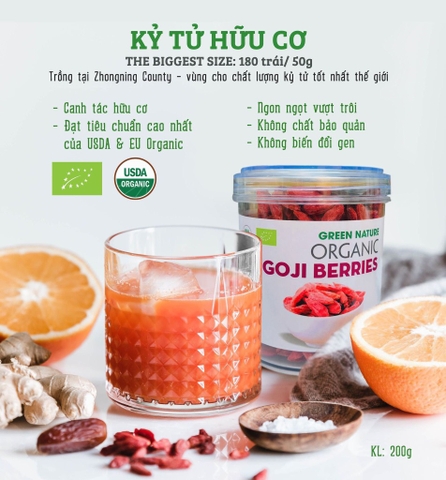 Kỷ tử hữu cơ Green Nature 200g