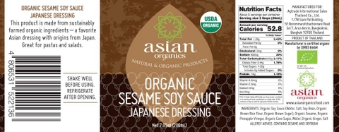 Sốt mè rang kiểu Nhật hữu cơ Asian Organics (200ml)