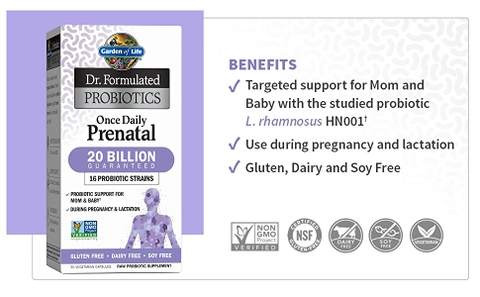 Lợi khuẩn hữu cơ cho mẹ bầu Prenantal Probiotic Dr. Formulate Garden of life 30v