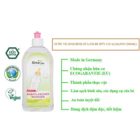 Nước rửa bình sữa hữu cơ 500ml  - Almawin