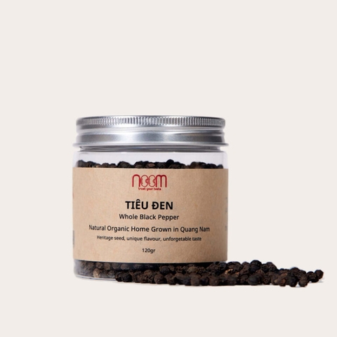 Hạt Tiêu đen Noom (Giống bản địa thuần chủng lâu đời tại Tiên Phước, canh tác hữu cơ tự nhiên) 120g