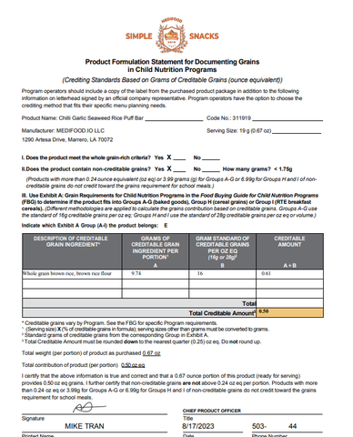 Thanh bánh lẻ Cốm gạo Medifood