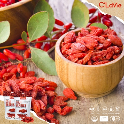 Kỷ tử hữu cơ C'Lavie 170g - Chứng nhận hữu cơ USDA, EU và JAS (Nhật Bản)