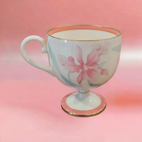 Ly uống trà sứ xương vintage cao cấp Fukagawa (3 màu)