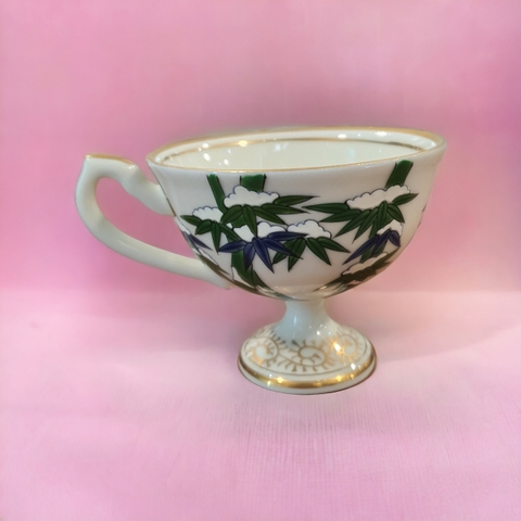 Ly uống trà sứ xương vintage cao cấp Fukagawa (3 màu)