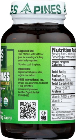 Viên Cỏ Lúa Mì Wheatgrass hữu cơ 500v - Pines