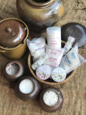 Muối biển truyền thống Sahu (muối hột, muối bọt, muối hầm, hoa muối, muối tre) - loại lớn