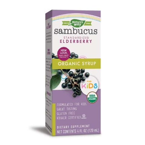 Siro cơm cháy tăng đề kháng hữu cơ Vitamin C Sambucus 30ml - Nature's Way