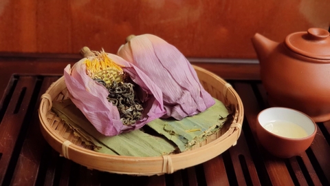 Trường An Diên Hựu - trà Shan Tuyết ướp sen (hộp 2 bông)