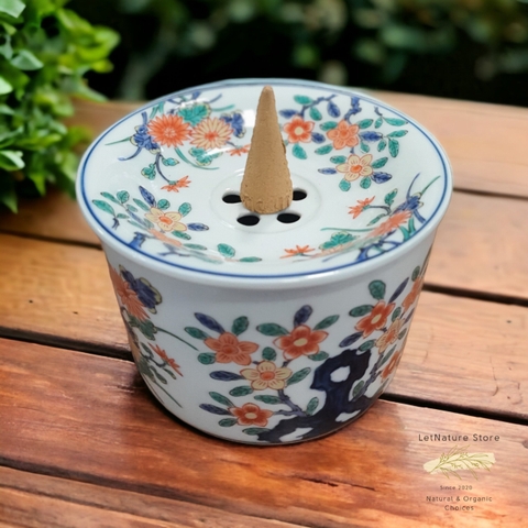 Lư & đế đốt nụ trầm, nụ thảo mộc, nụ quế (tặng 2 miếng chống cháy)