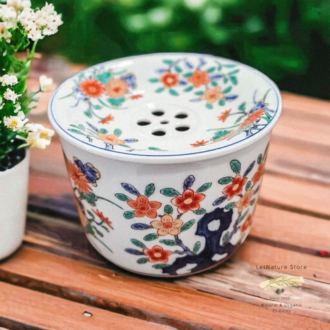 Lư & đế đốt nụ trầm, nụ thảo mộc, nụ quế (tặng 2 miếng chống cháy)