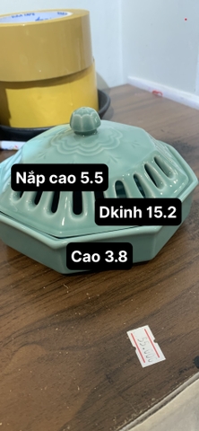 Lư & đế đốt nụ trầm, nụ thảo mộc, nụ quế (tặng 2 miếng chống cháy)