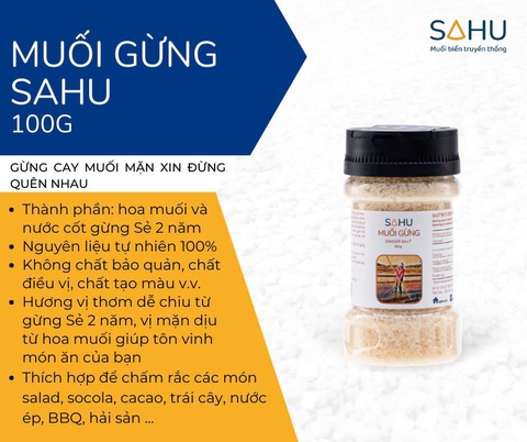 Muối biển Sahu premium - loại nhỏ (muối tiêu, muối ớt, muối ruốc, hoa muối, muối tre)
