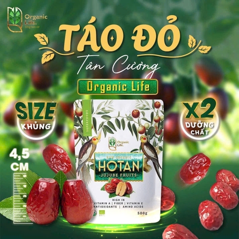 Combo Táo Đỏ Hotan Organic Life 500g & Kỷ Tử Đỏ Hữu Cơ 200g