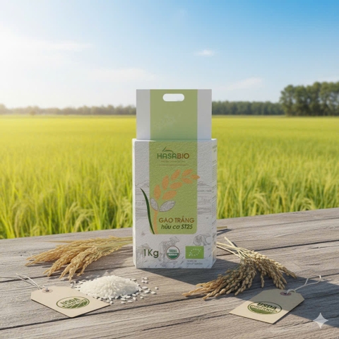 Gạo trắng hữu cơ ST25 HASABIO 1kg